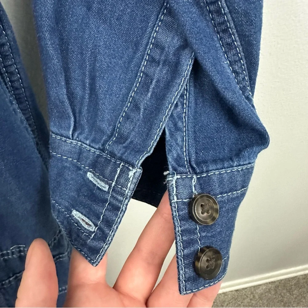 SOLD Banana Republic Saldo Utility Chambray Denim Jumpsuit NWT Size Large - Picture 12 of 17